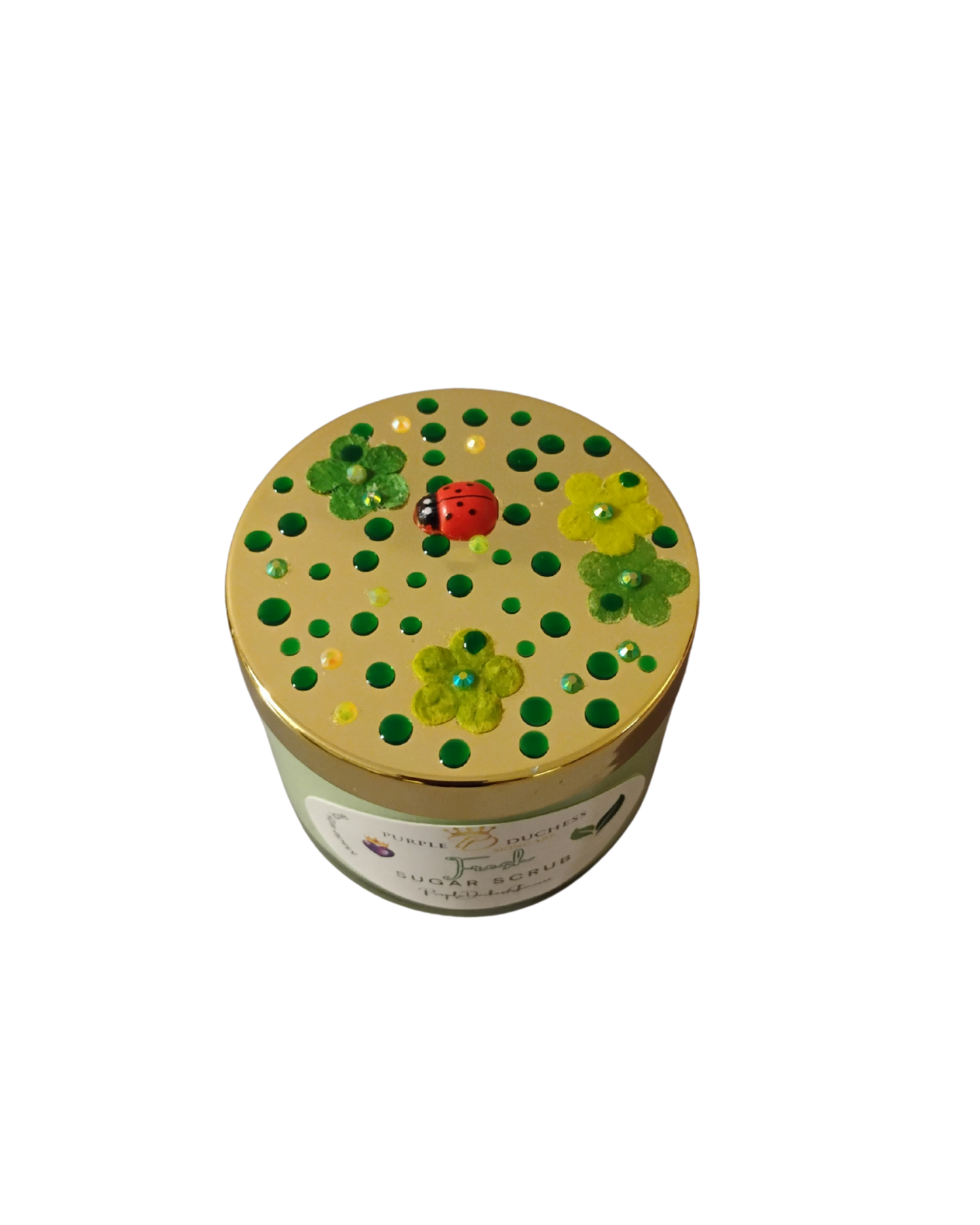 Fresh Sugar Scrub – Inspired by Nature’s Renewal w/ Hand decorated Golden Lid Limited edition
